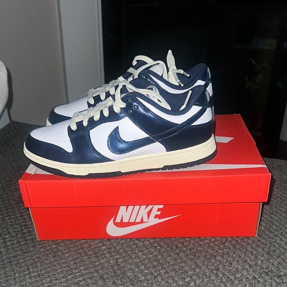 Kids Nike Dunk Sneakers - Navy and White - Picture 1 of 5